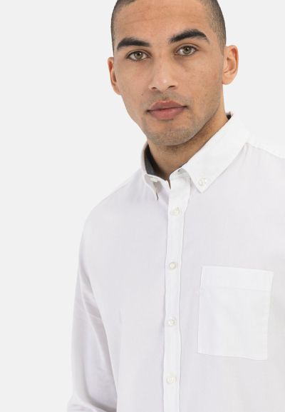 Едноцветна риза Camel Active с един джоб, бяла