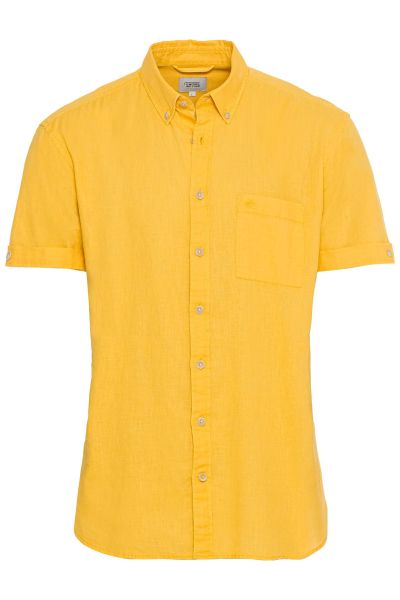 Жълта ленена риза Camel Active, къс ръкав