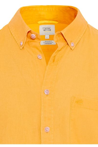 Оранжева ленена риза Camel Active, къс ръкав