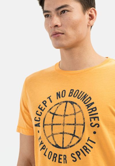 Тениска с принт Camel Active, оранжева