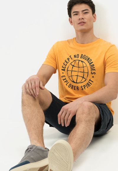 Тениска с принт Camel Active, оранжева