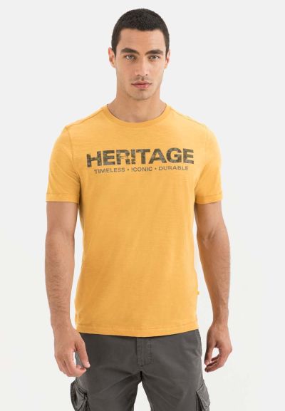 Жълта тениска с надпис Camel Active, органичен памук