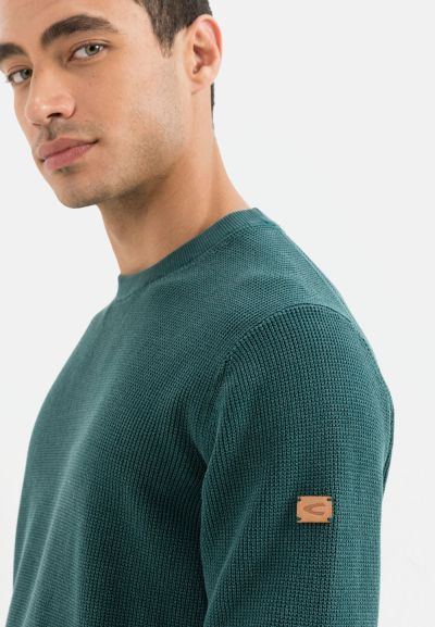 Пуловер от органичен памук Camel Active, цвят петрол