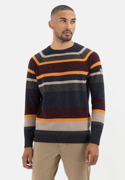 Цветен пуловер Camel Active, памук и вълна