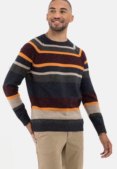 Цветен пуловер Camel Active, памук и вълна
