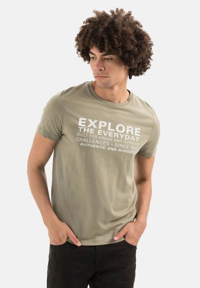 Памучна тениска Camel Active с надпис
