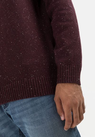Пуловер Camel Active в цвят бордо, памук и вълна