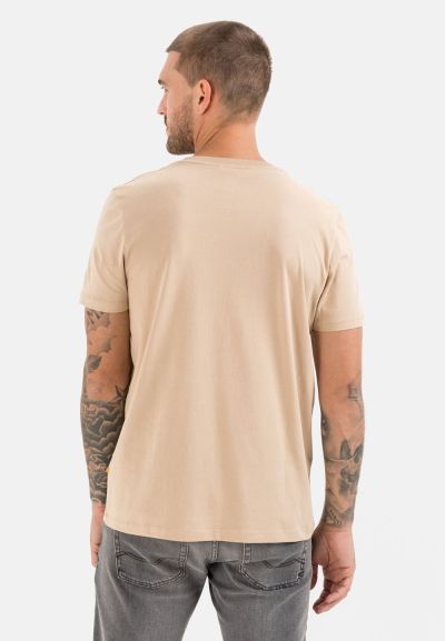 Памучна тениска с лого Camel Active, цвят екрю