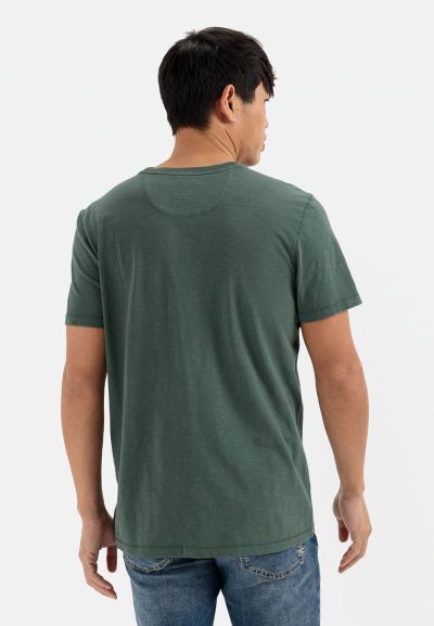 Зелена памучна тениска Camel Active, джоб