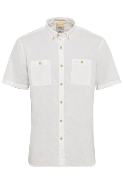 Бяла риза с два джоба Camel Active, лен и памук