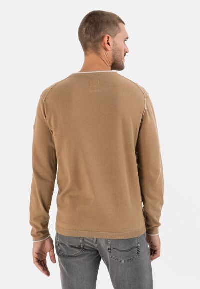 Кафяв памучен пуловер Camel Active