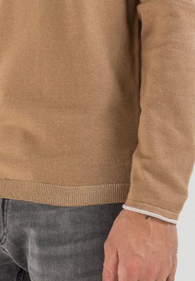 Кафяв памучен пуловер Camel Active