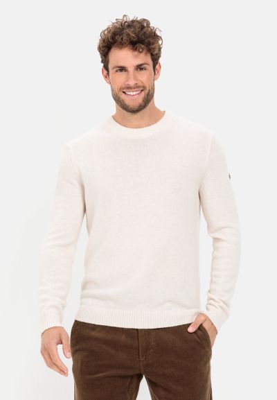 Пуловер от фина вълна Camel Active, цвят екрю