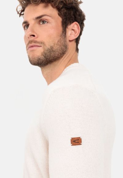 Пуловер от фина вълна Camel Active, цвят екрю