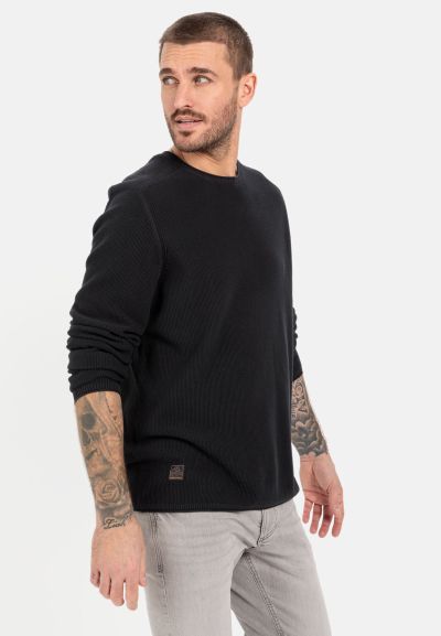 Черен памучен пуловер Camel Active