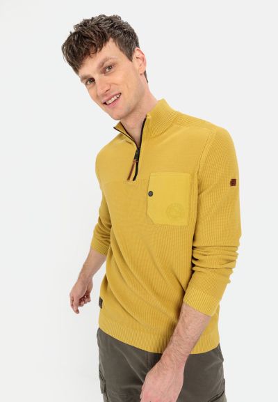 Жълт пуловер с цип Camel Active