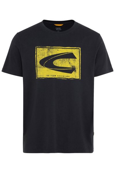 Черна тениска с лого Camel Active, органичен памук