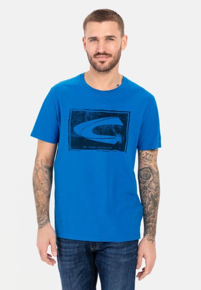 Синя тениска с лого Camel Active, органичен памук