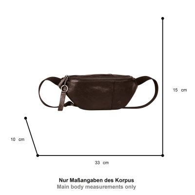 Кафява кожена чантичка за кръста