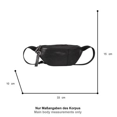 Черна кожена чантичка за кръста
