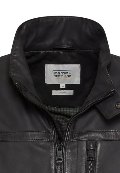 Черно кожено яке Camel Active