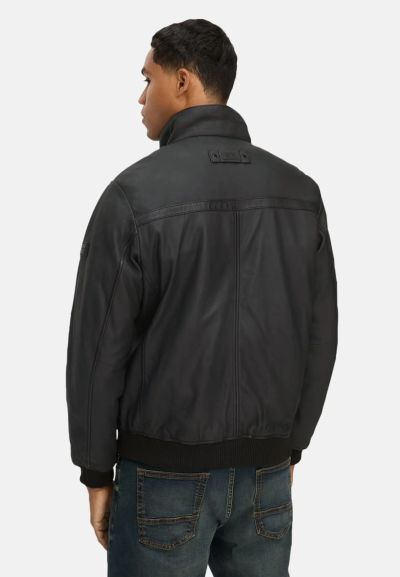 Черно кожено яке Camel Active