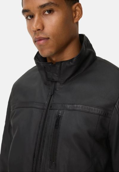 Черно кожено яке Camel Active