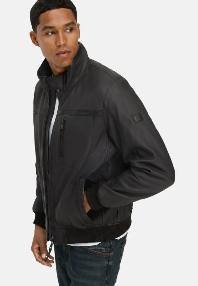 Черно кожено яке Camel Active