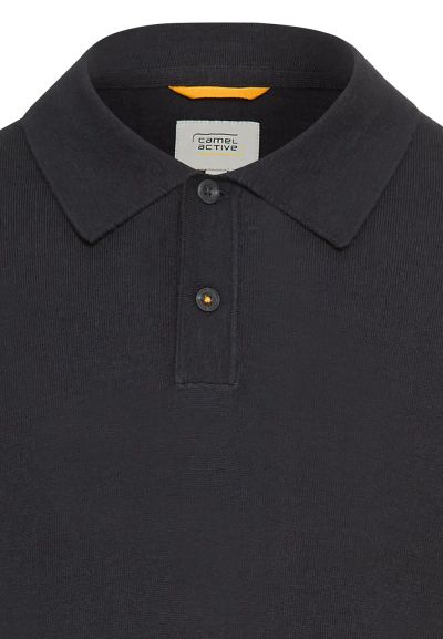 Тъмно синя плетена блуза с яка Camel Active