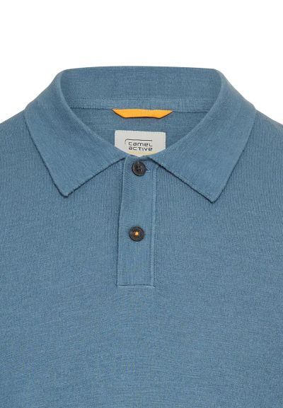 Синя плетена блуза с яка Camel Active