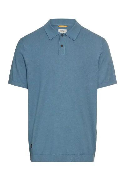 Синя плетена блуза с яка Camel Active