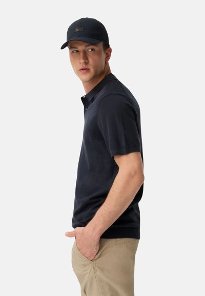 Тъмно синя плетена блуза с яка Camel Active