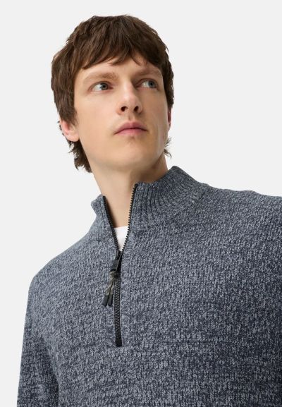 Син пуловер с цип Camel Active