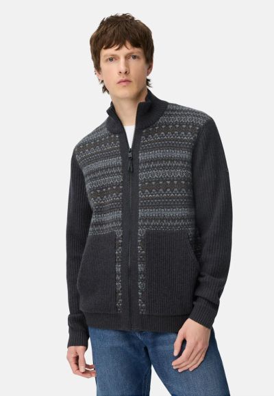 Вълнена жилетка с цип Camel Active, на шарки