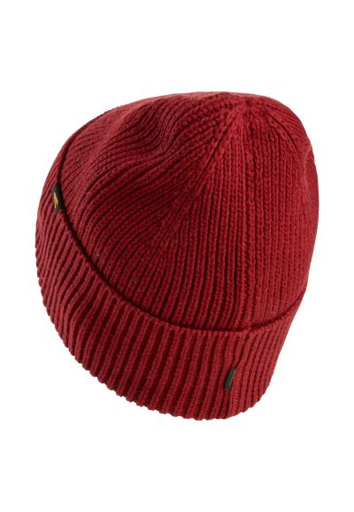 Червена плетена шапка Camel Active, с кашмир