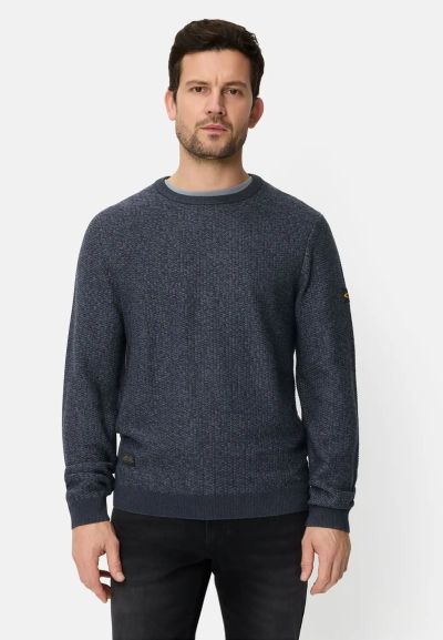 Тъмно син пуловер Camel Active, памук и акрил