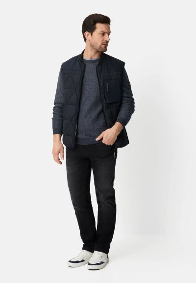 Тъмно син пуловер Camel Active, памук и акрил