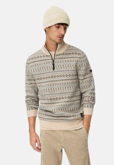 Пуловер на шарки Camel Active, чиста вълна 