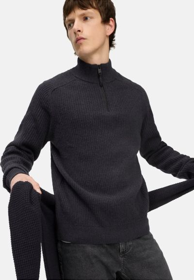 Едноцветен пуловер Camel Active, чиста вълна 