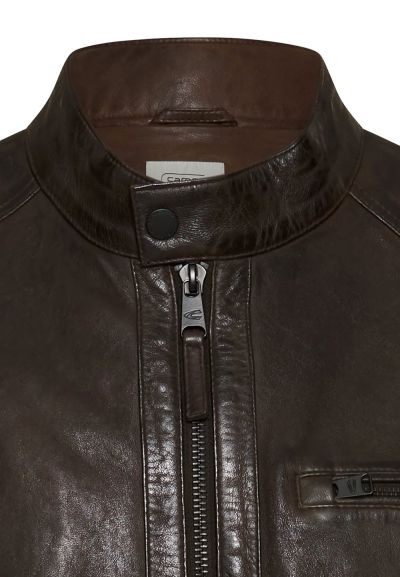 Тъмно кафяво кожено яке Camel Active