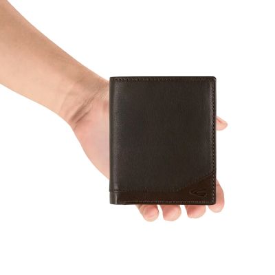 Кафяв вертикален портфейл Camel Active