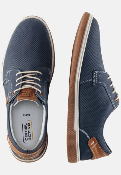 Сини обувки Camel Active, перфориран набук