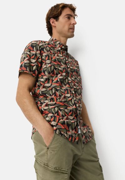 Риза с къс ръкав Camel Active, десен на листа