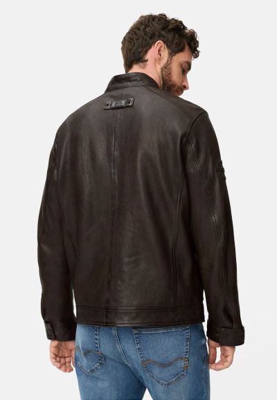 Тъмно кафяво кожено яке Camel Active