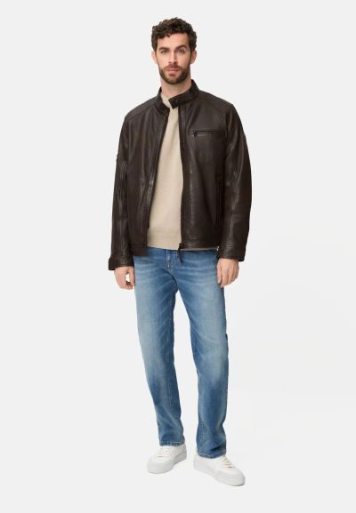 Тъмно кафяво кожено яке Camel Active