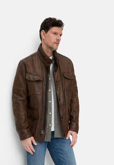 Кожено яке с множество джобове Camel Active