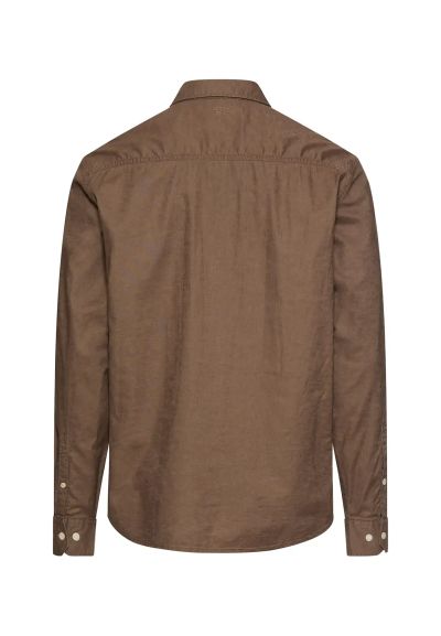 Кафява риза Camel Active, лен и памук