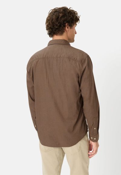 Кафява риза Camel Active, лен и памук