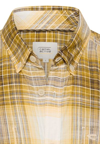 Жълта карирана риза Camel Active, памук