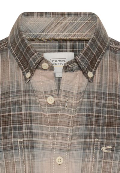 Кафява карирана риза Camel Active, памук